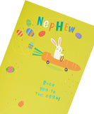 UK Greetings Easter Bunny Card for Nephew featuring colorful bunny illustration, perfect for celebrating Easter with a special nephew.