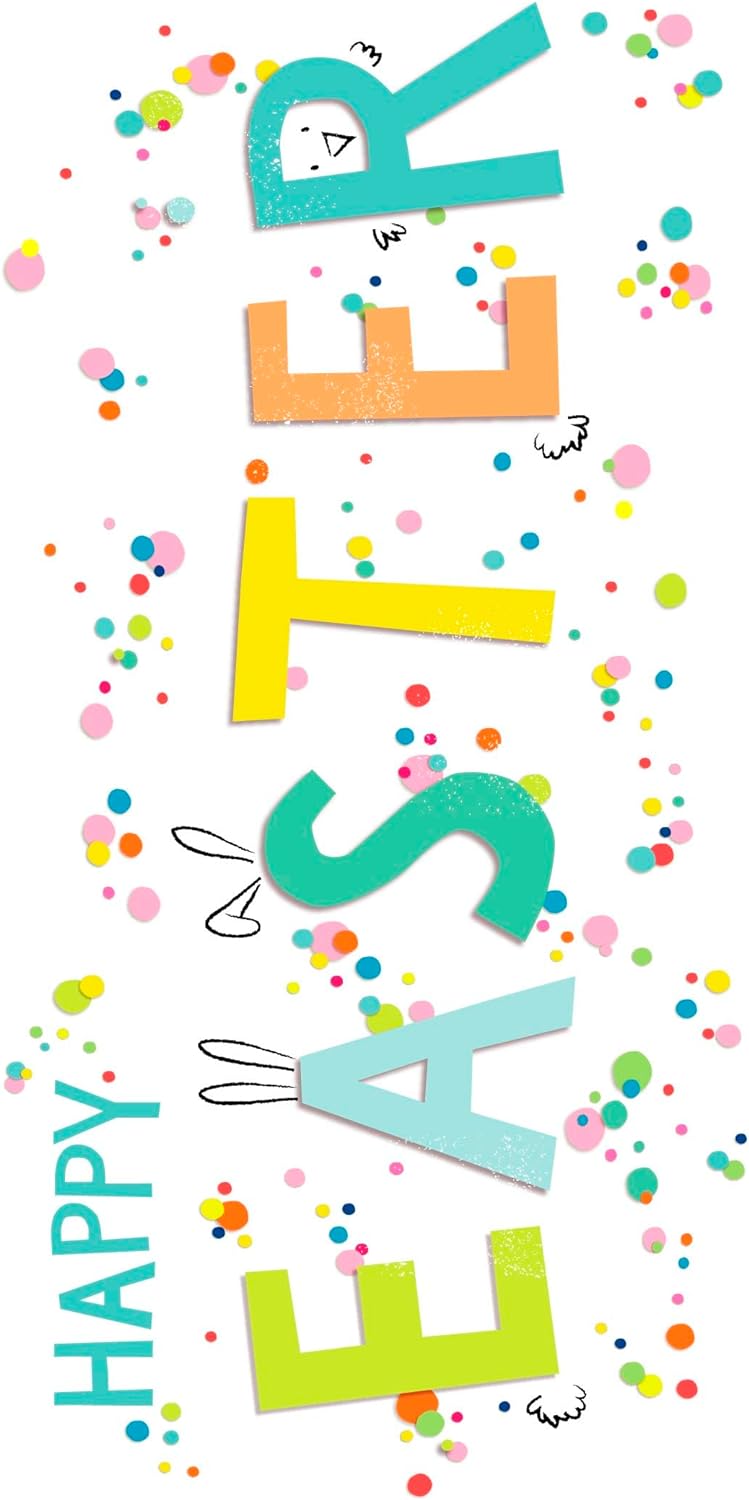 UK Greetings Easter open money wallet gift card featuring festive design and "Make Happy" message for celebrating Easter.