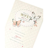 UK Greetings elegant anniversary greeting card featuring 3D butterflies with gold foil design for wife.