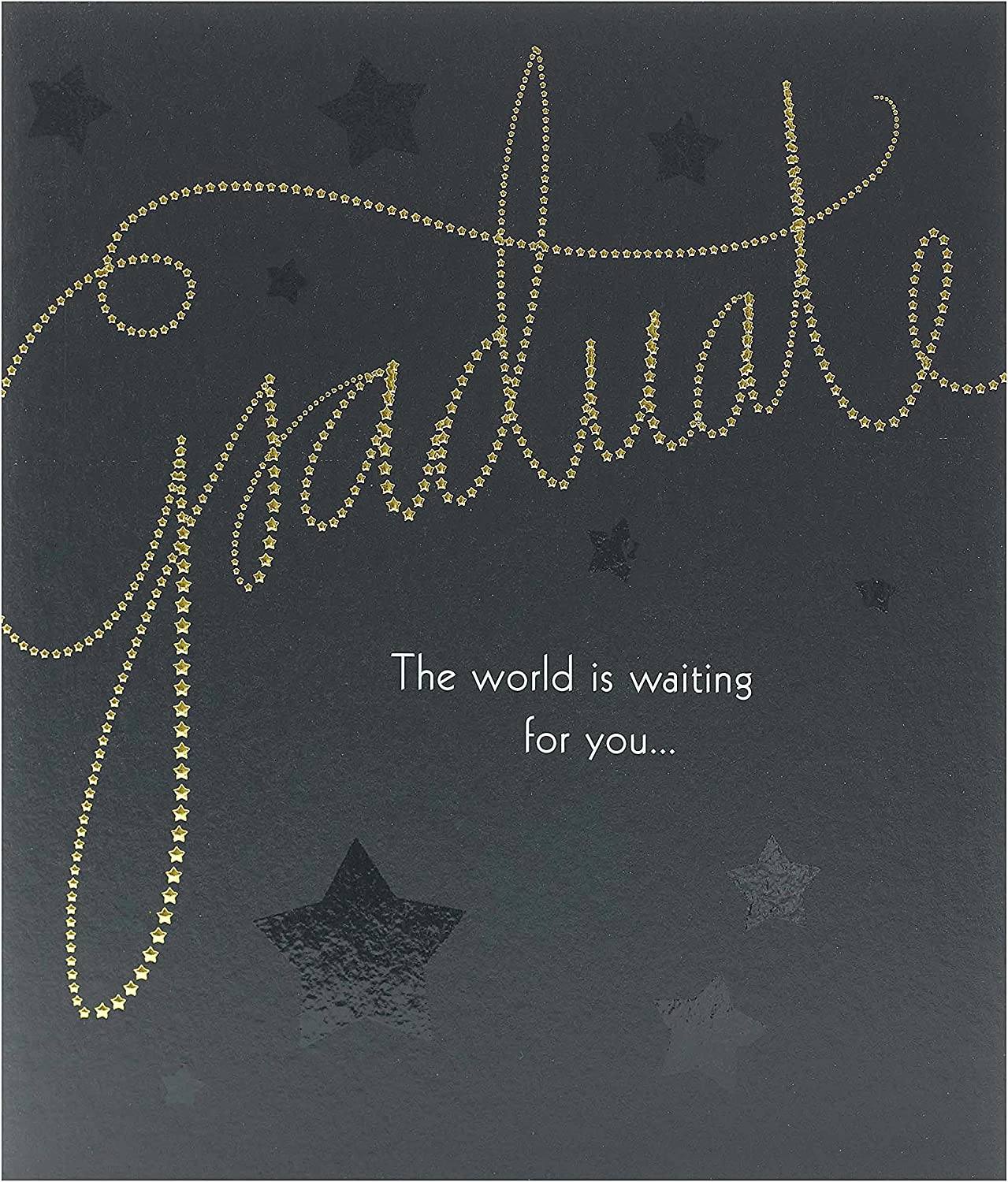 UK Greetings elegant graduation card with foil accents and embossed finish, featuring a celebratory design.