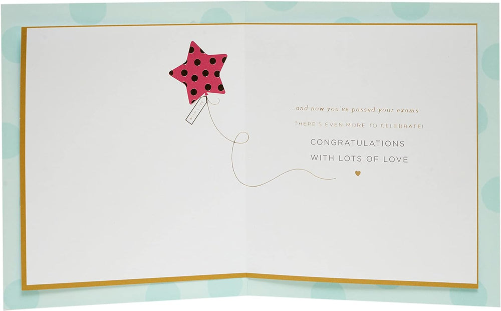 UK Greetings Exam Congratulations Card for Daughter, featuring cheerful design celebrating exam results and academic achievement.