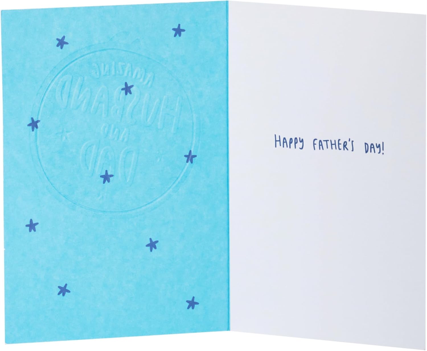 UK Greetings Father’s Day card for husband or dad featuring a gold medal design, with colorful and celebratory graphics.