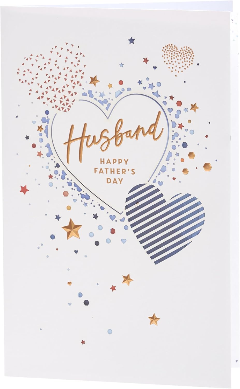 UK Greetings Father's Day card for husband featuring a love heart design, perfect for celebrating with a heartfelt message.