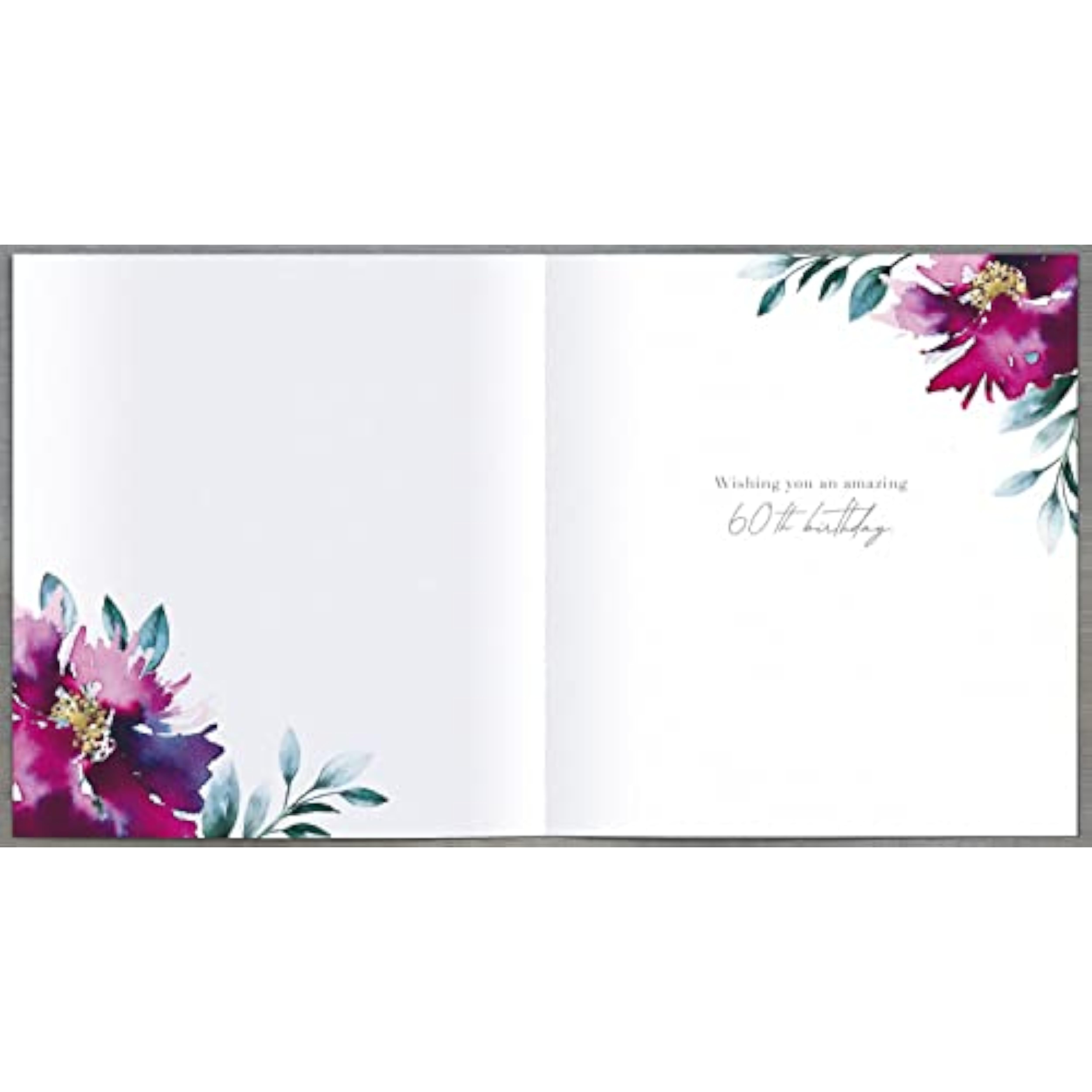 UK Greetings floral 60th birthday greeting card with colorful floral design and celebratory message, perfect for milestone birthdays.