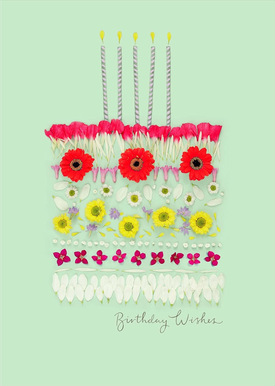 UK Greetings floral cake design birthday wishes card featuring meadow flowers and colorful birthday greeting artwork.
