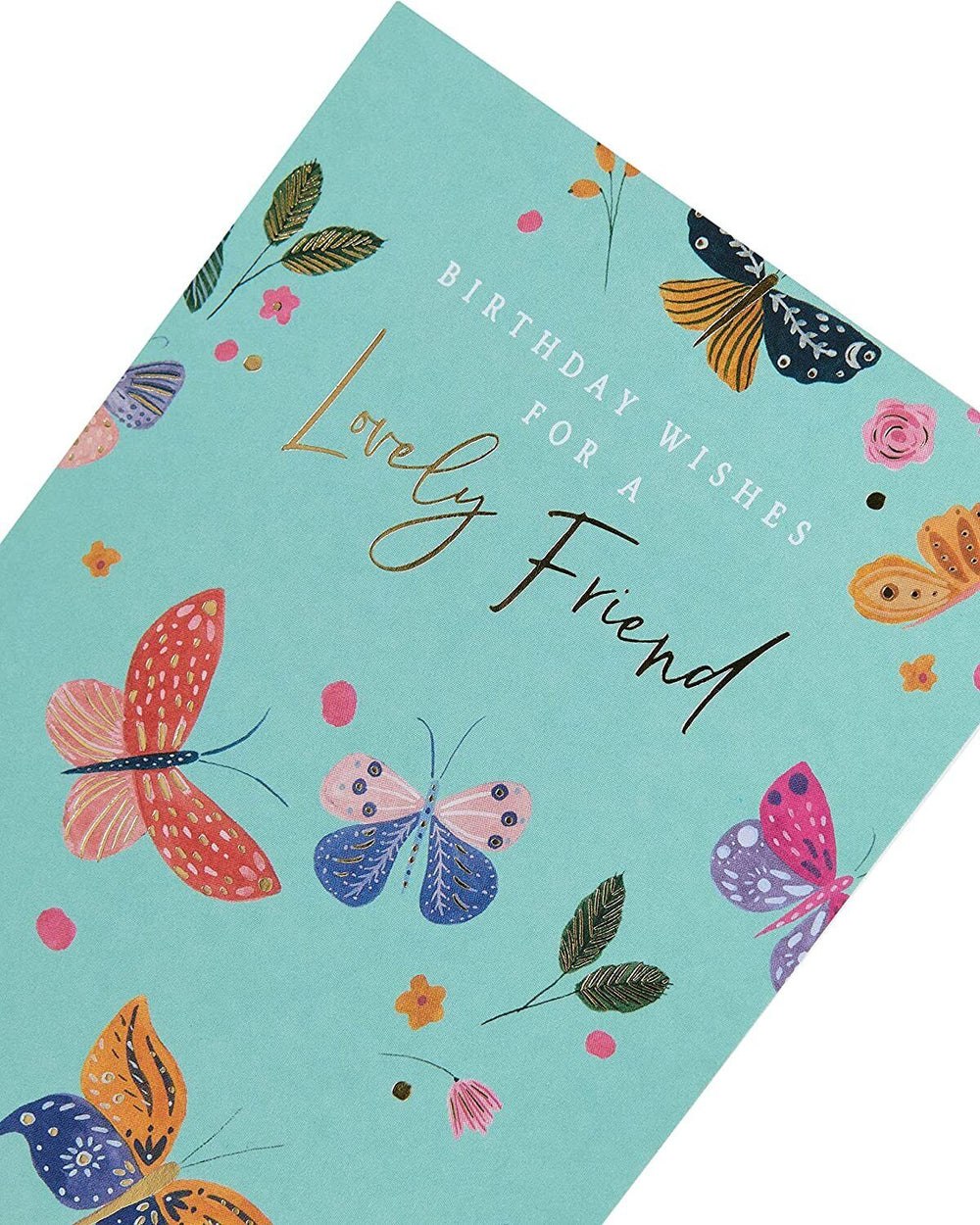 UK Greetings floral design birthday card featuring colorful flowers, perfect for sending warm wishes to a friend.