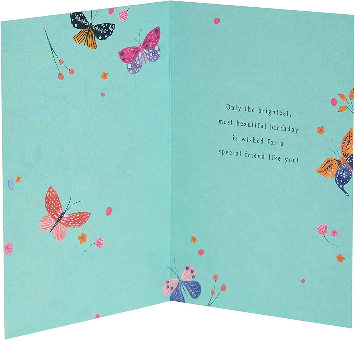 UK Greetings floral birthday card featuring a lovely floral design, perfect for celebrating friends.