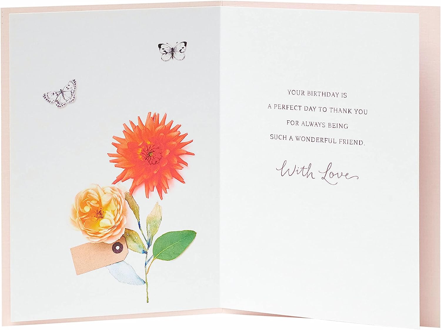 UK Greetings floral design birthday card for a special friend, featuring colorful floral artwork and heartfelt message inside.