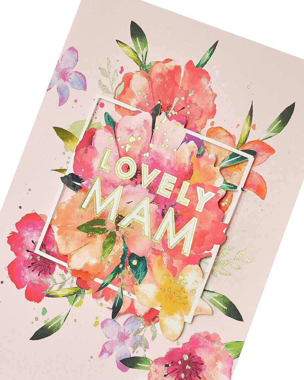 UK Greetings Mother's Day card featuring a colorful flowers design and a heartfelt message for moms.