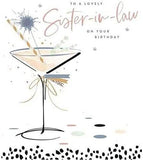 UK Greetings foil finish birthday card for sister-in-law, featuring lovely design and heartfelt message, perfect for special occasions.