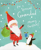 UK Greetings Christmas card featuring Santa design, perfect for a special Grandad, with festive holiday greeting and seasonal imagery.