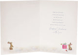 UK Greetings Christmas card featuring a snowman design and heartfelt message for a wonderful granddaughter.