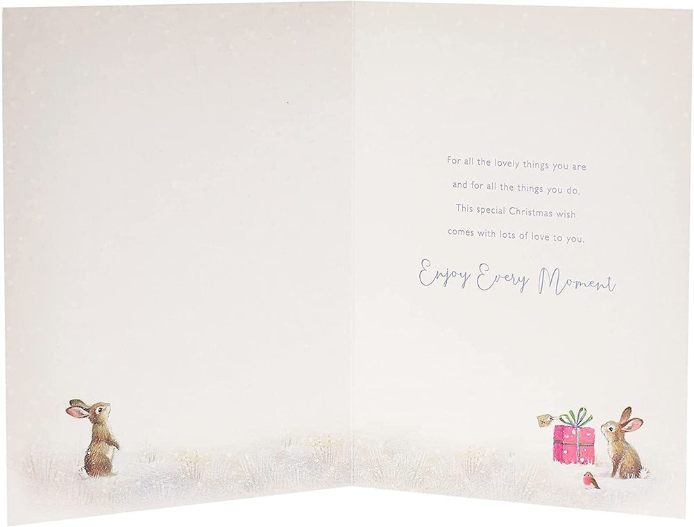 UK Greetings Christmas card featuring a snowman design, perfect for a wonderful niece during the holiday season.