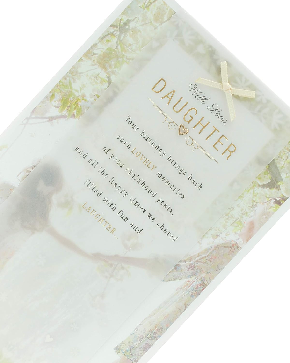 UK Greetings daughter birthday card featuring nostalgic childhood memories, colorful design, and heartfelt message for special occasions.