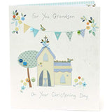 UK Greetings greeting card for grandson on Christening Day, featuring a heartfelt message and decorative design.