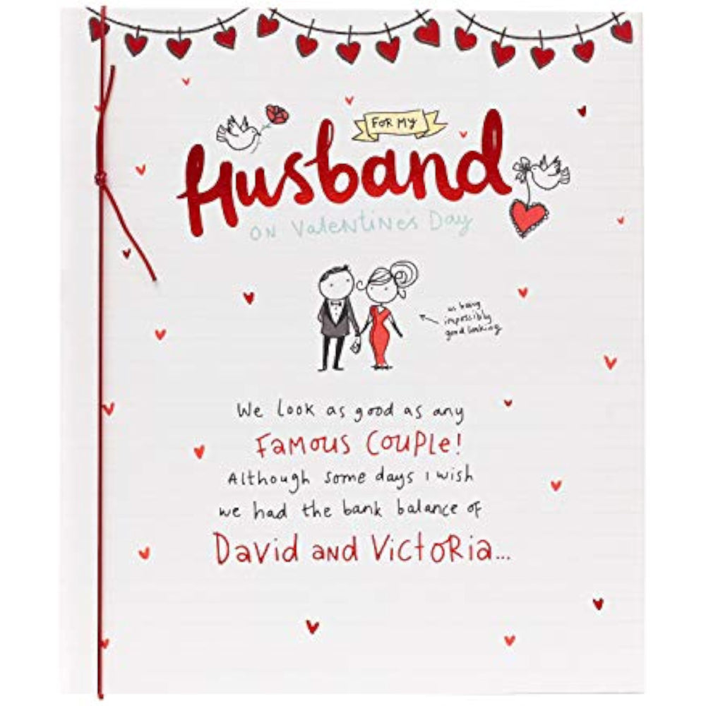 UK Greetings Valentine's Day card for husband featuring a couple design, perfect for expressing love on special occasions.