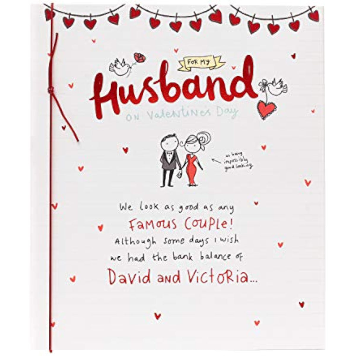 UK Greetings Valentine's Day card for husband featuring a couple design, perfect for expressing love on special occasions.