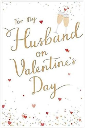 UK Greetings Valentine's Day card for husband, greeting card featuring romantic design and heartfelt message from UK Greetings.
