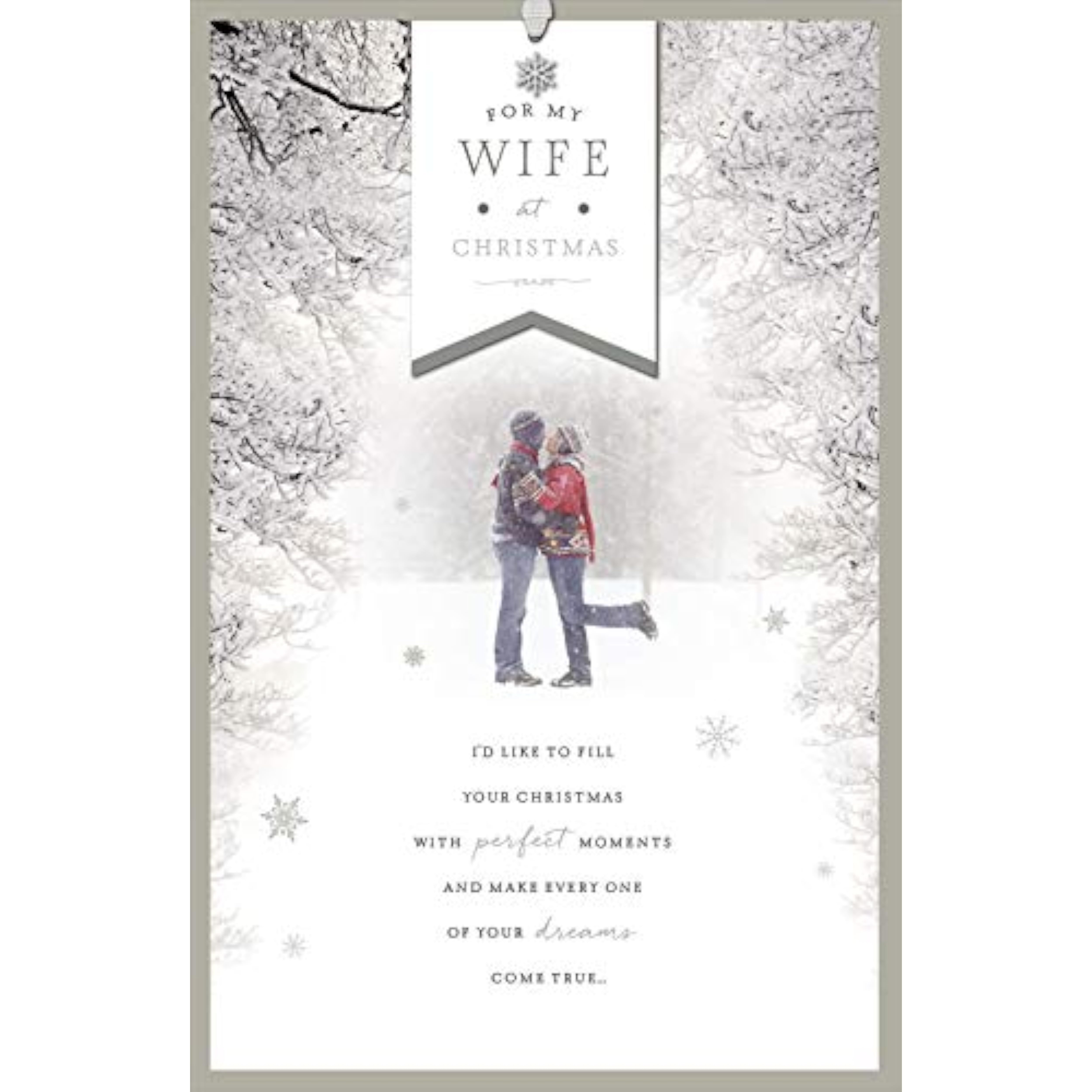 UK Greetings Christmas card for wife featuring festive design, ideal for holiday greetings and heartfelt messages.