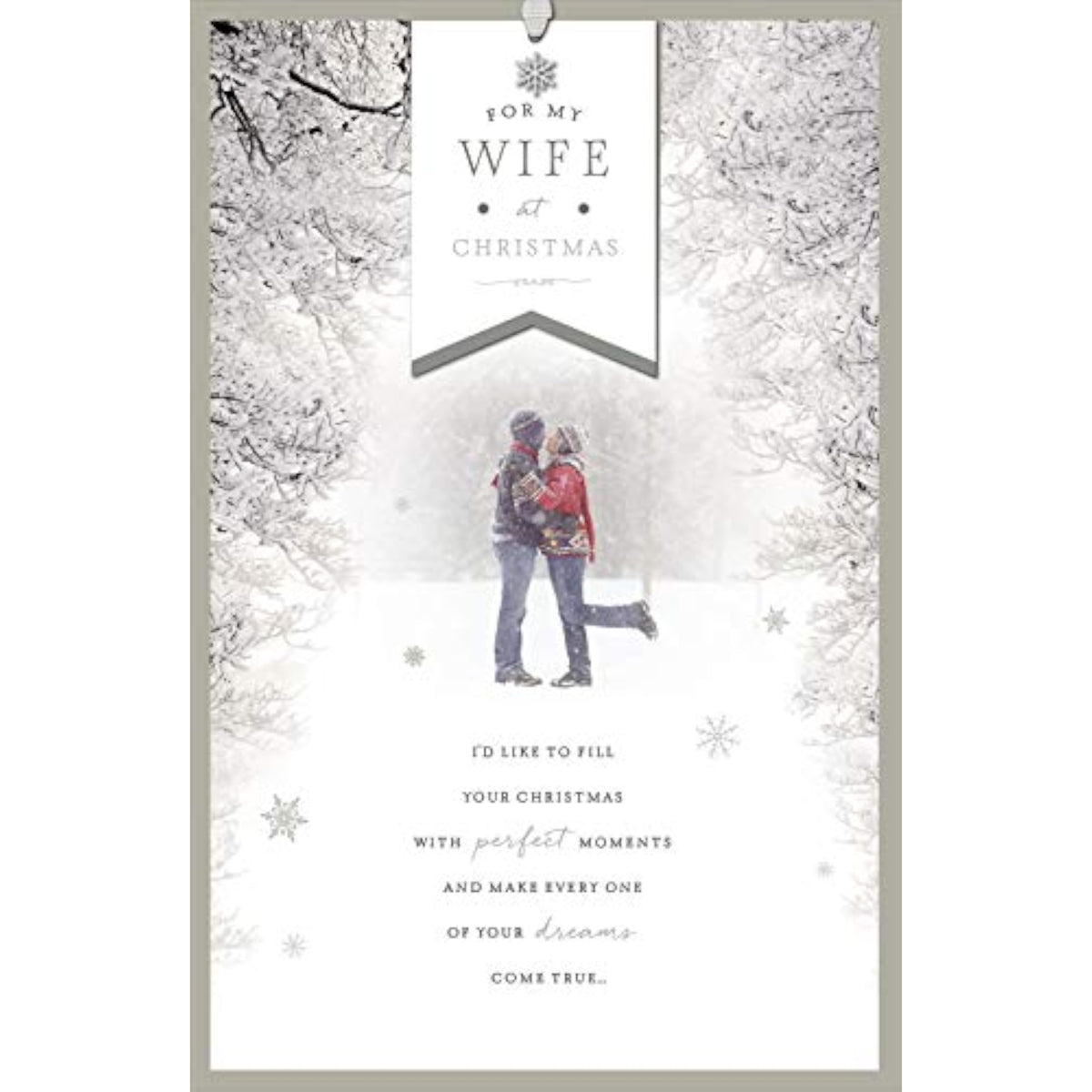 UK Greetings Christmas card for wife featuring festive design, ideal for holiday greetings and heartfelt messages.