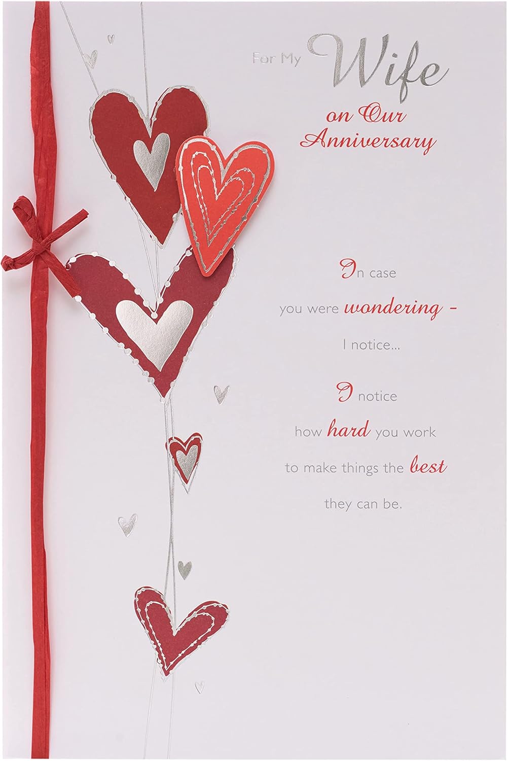 UK Greetings anniversary greeting card for wife featuring a heartfelt poem and elegant design, perfect for special occasions.