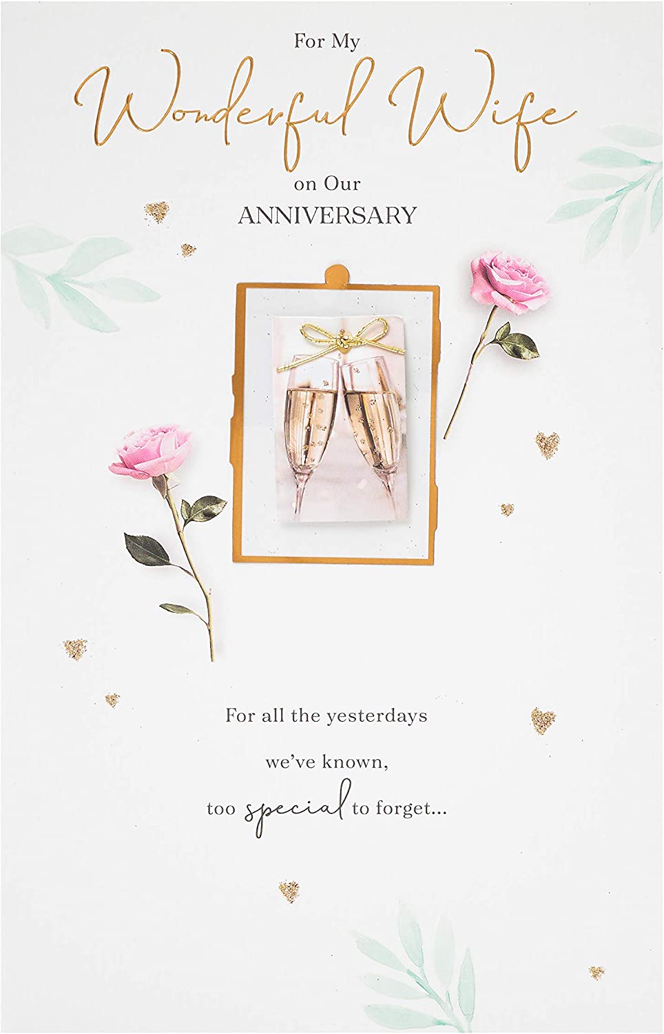 UK Greetings anniversary greeting card for wife, large card with heartfelt message to celebrate special occasion.