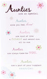 UK Greetings birthday card for auntie with nice words, featuring colorful design and heartfelt message inside.