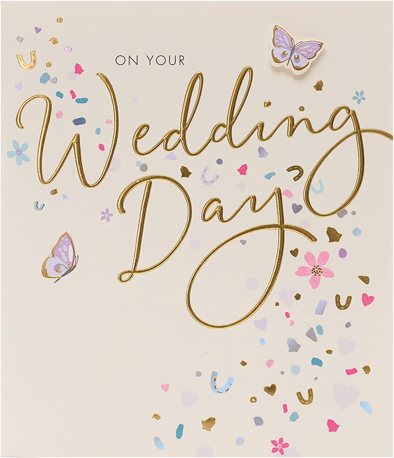 UK Greetings Friend Contemporary Wedding Card featuring elegant floral design and heartfelt message, perfect for celebrating a wedding.