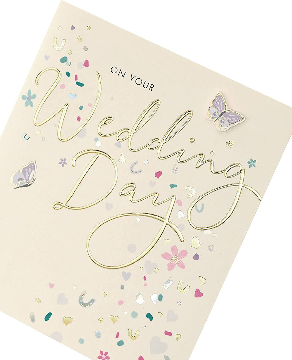 UK Greetings Friend Contemporary Wedding Card featuring elegant floral design and heartfelt message for a special wedding occasion.