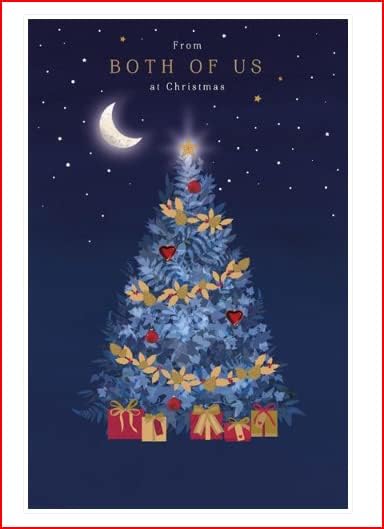 UK Greetings Christmas card titled "From Both of Us," featuring festive design, perfect for sending holiday greetings.