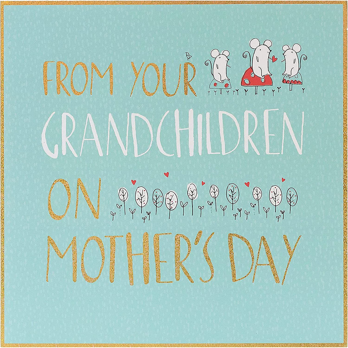 UK Greetings Mother's Day greeting card from grandchildren, featuring colorful design and heartfelt message for moms.