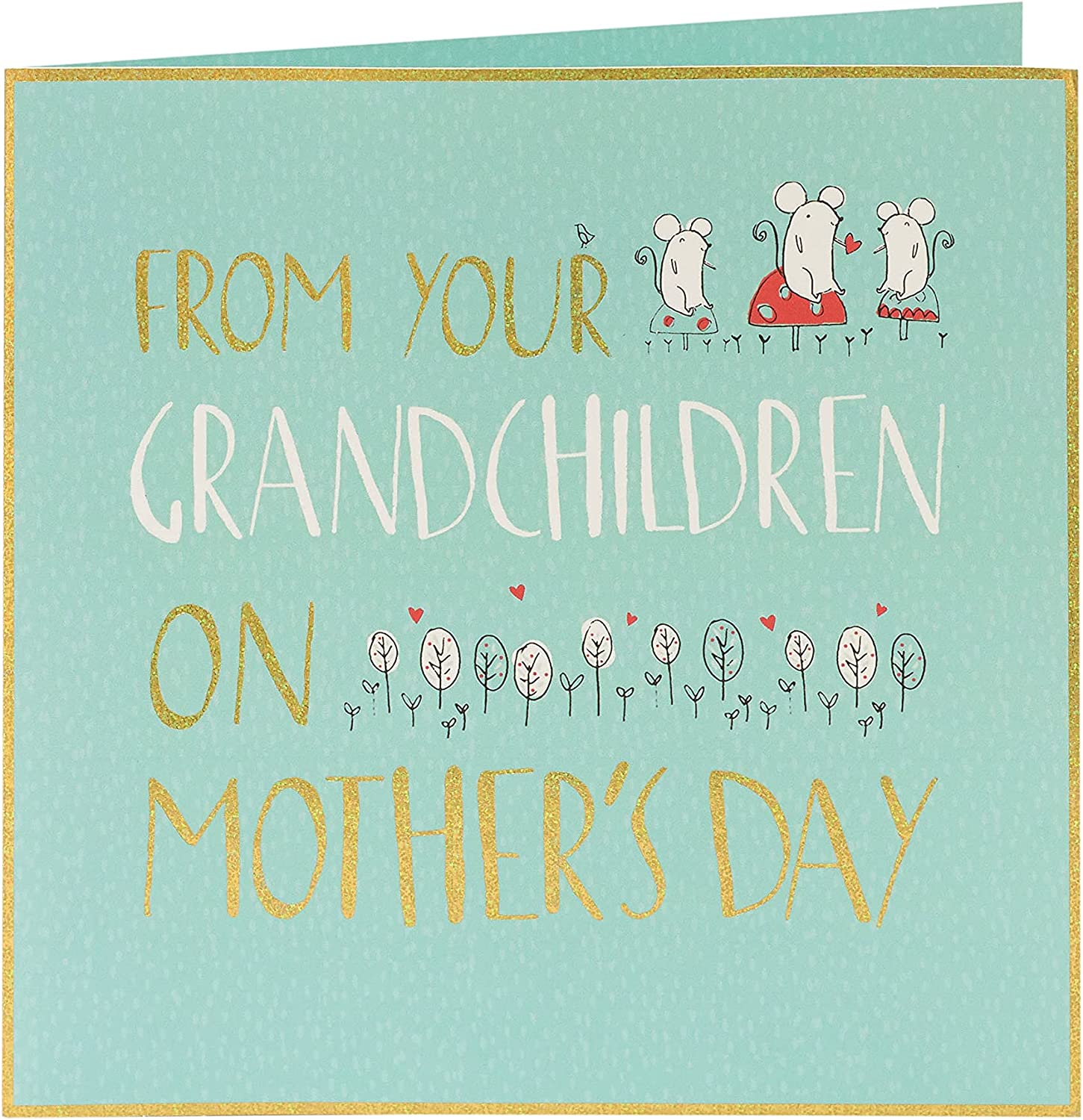 UK Greetings from Your Grandchildren Mother’s Day greeting card with heartfelt message and colorful floral design.