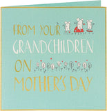 UK Greetings from Your Grandchildren Mother’s Day greeting card with heartfelt message and colorful floral design.