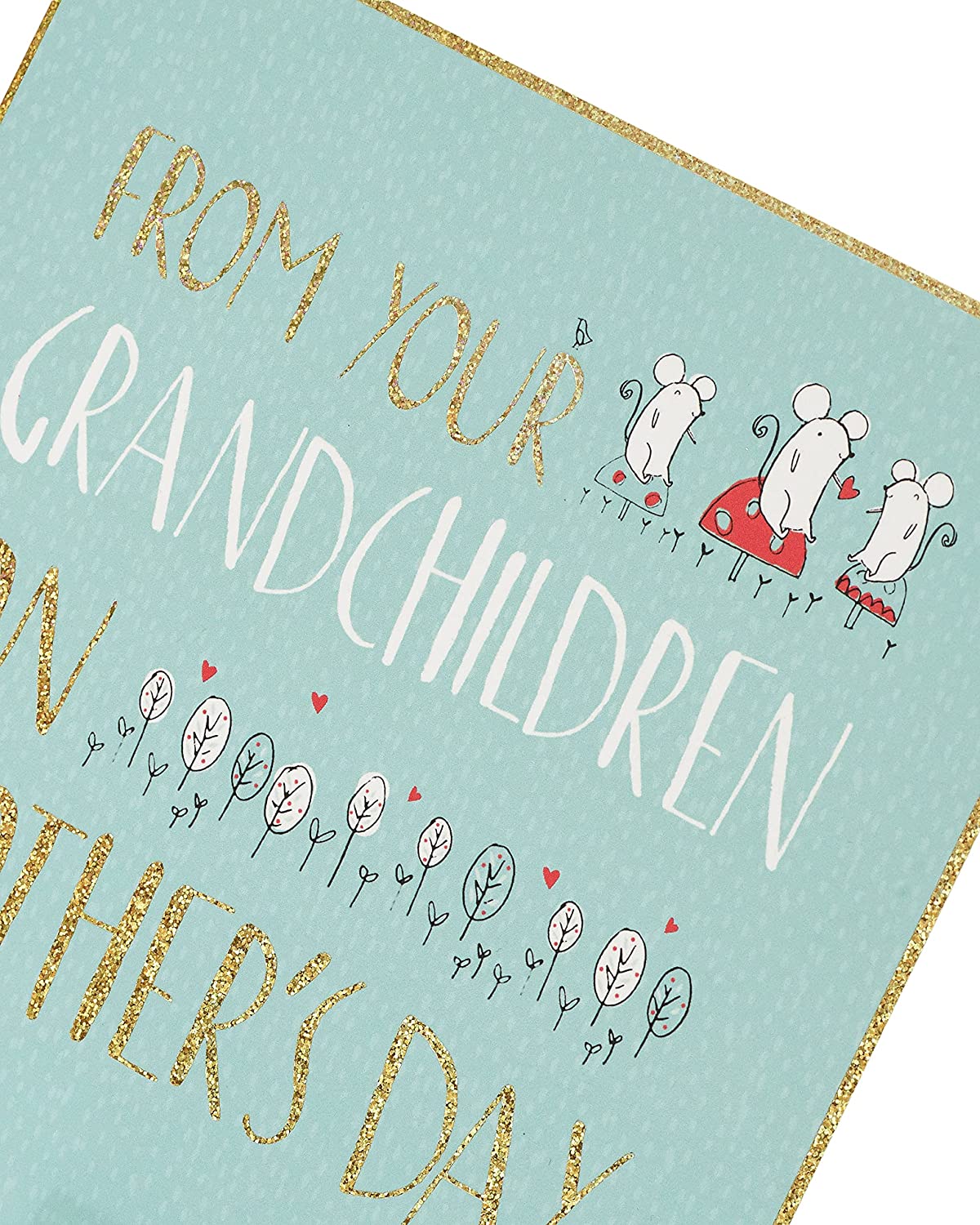 UK Greetings Mother's Day greeting card featuring a heartfelt message from grandchildren, designed for celebrating moms.