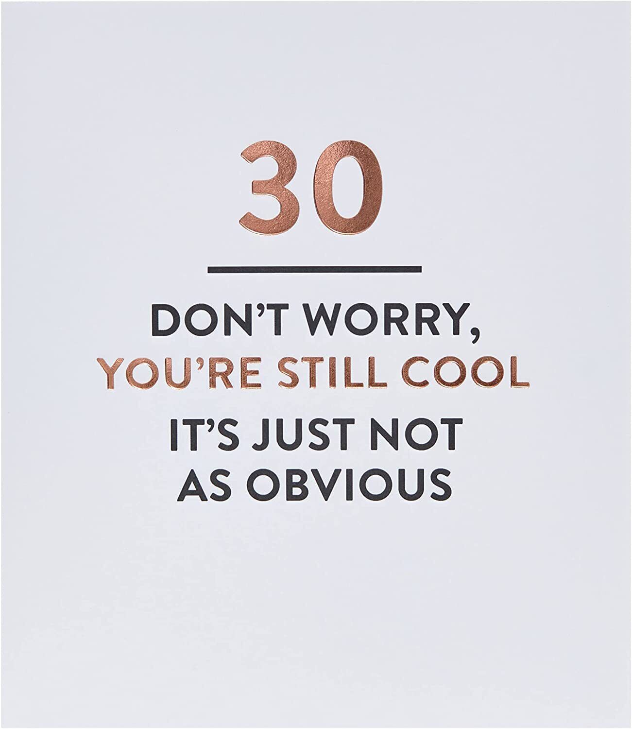 Funny 30th birthday greeting card by UK Greetings featuring humorous design and colorful illustrations.