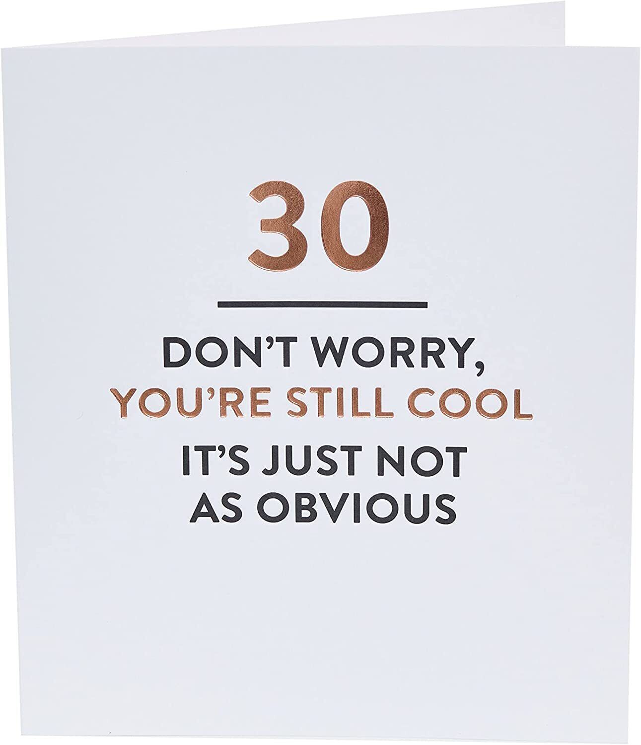 UK Greetings funny 30th birthday greeting card featuring humorous design, perfect for celebrating a milestone birthday.