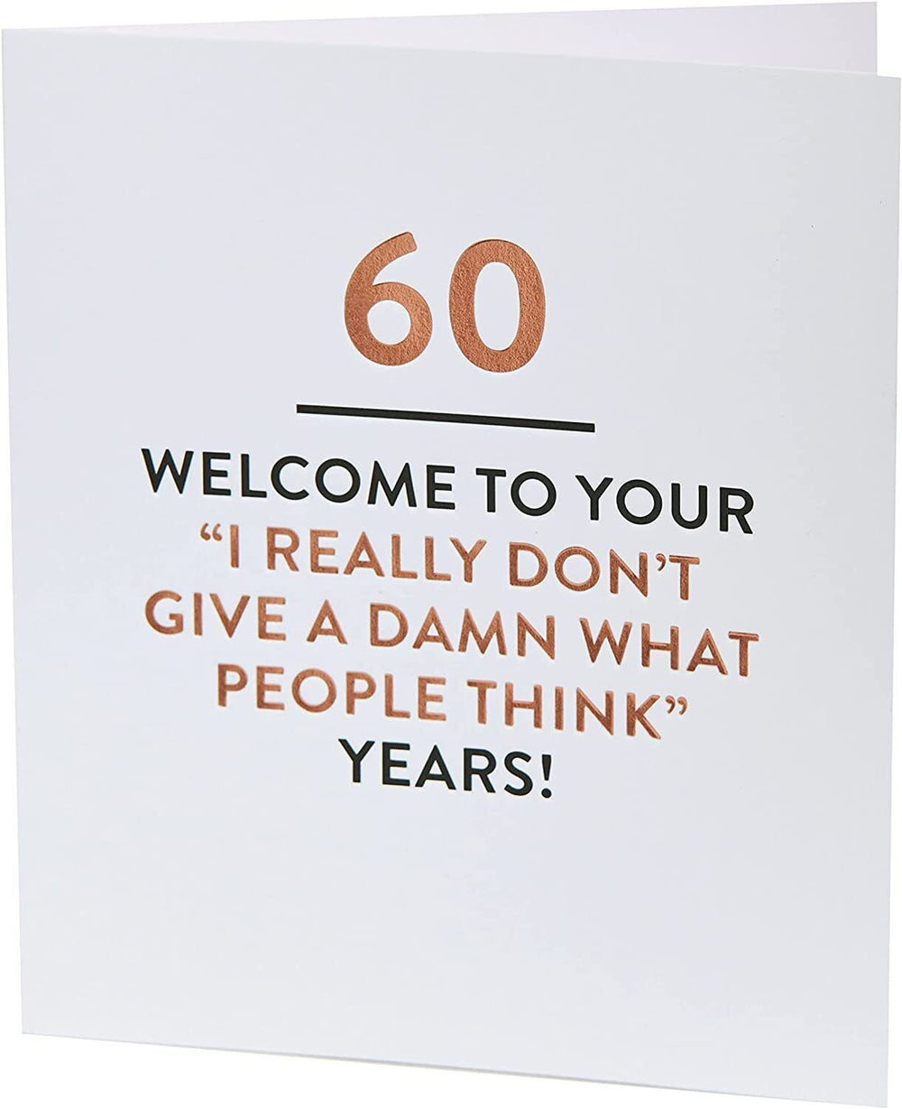 UK Greetings funny 60th birthday greeting card featuring humorous design and colorful artwork, perfect for celebrating a milestone.