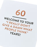 UK Greetings funny 60th birthday greeting card featuring humorous design, suitable for celebrating a milestone birthday.