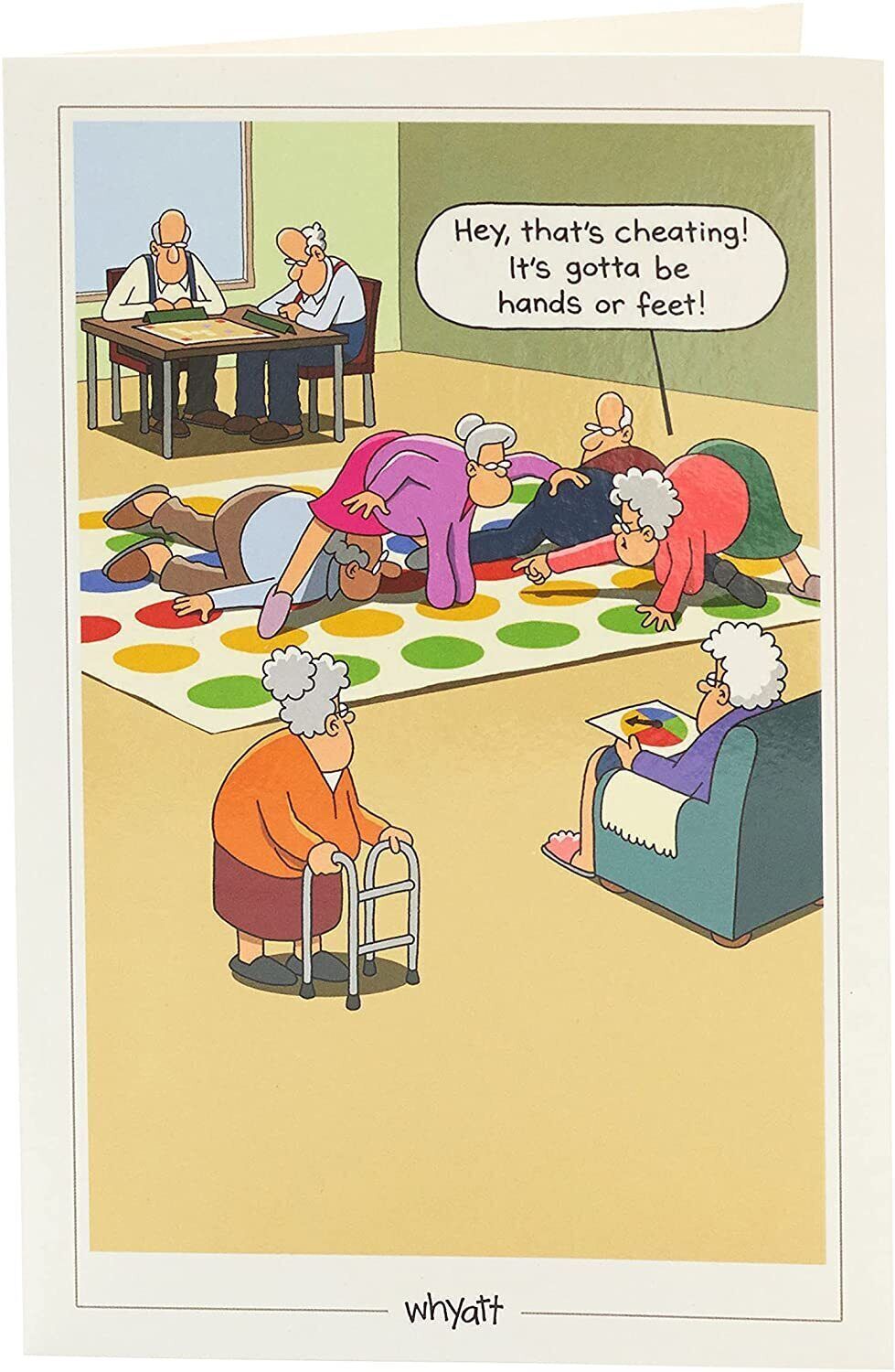 UK Greetings funny age cartoon birthday card featuring colorful comic characters and playful design for celebrating birthdays