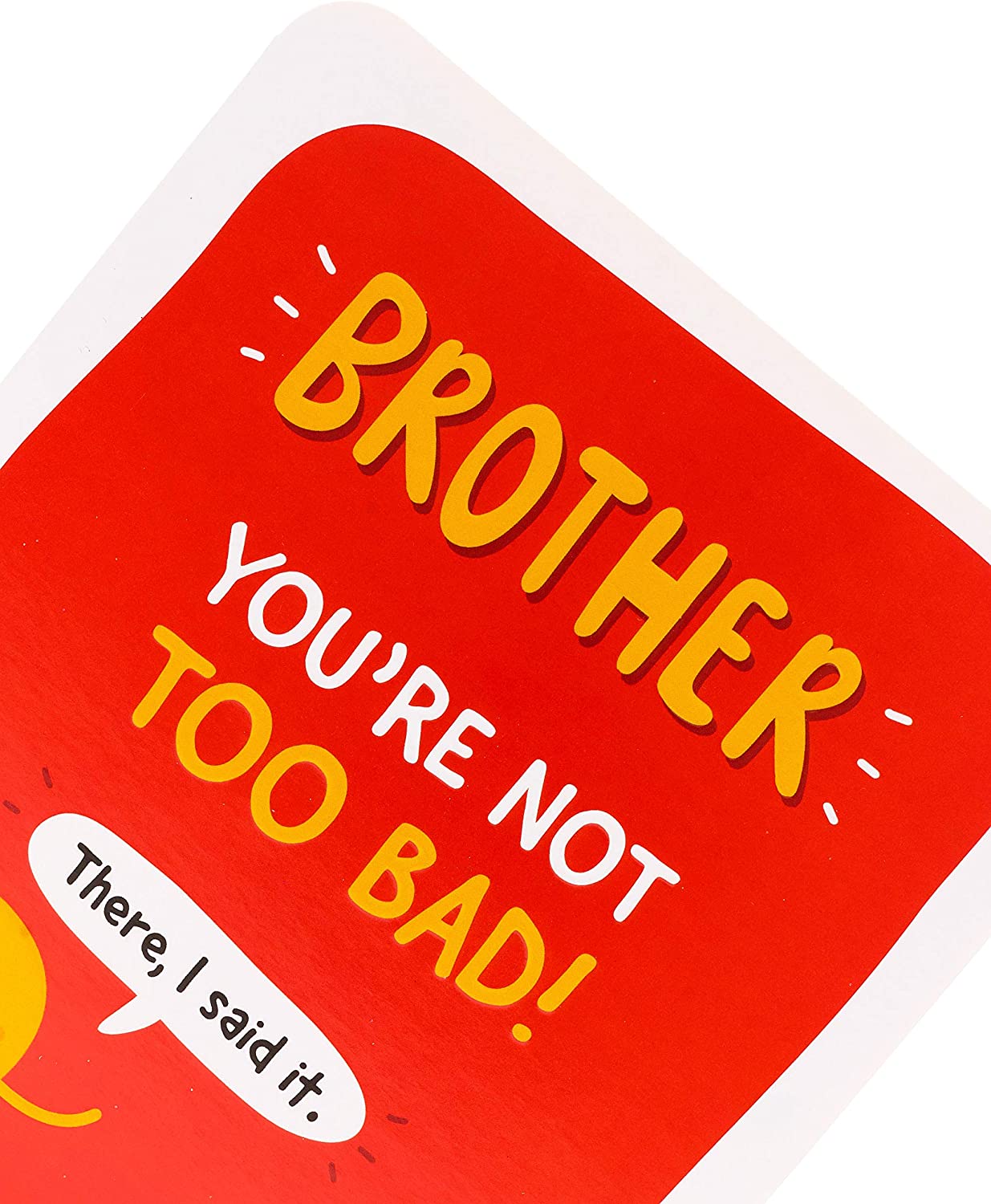 UK Greetings funny and bright brother birthday card featuring colorful illustrations and cheerful design for celebrating brothers.