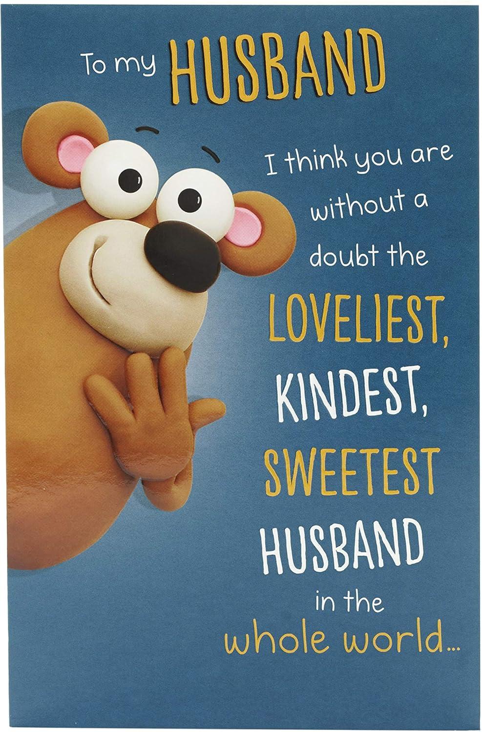 UK Greetings funny birthday card for husband, featuring humorous design and greeting text, ideal for celebrating his special day.