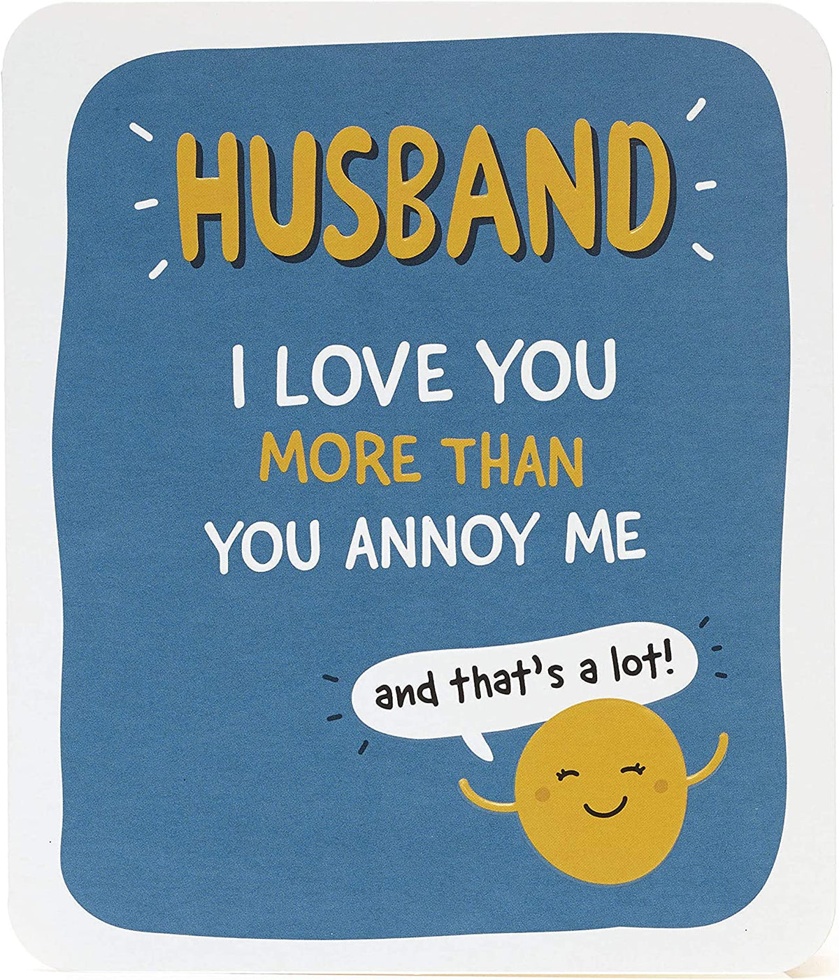 UK Greetings funny greeting card for husband, humorous birthday card featuring playful design and cheerful message.