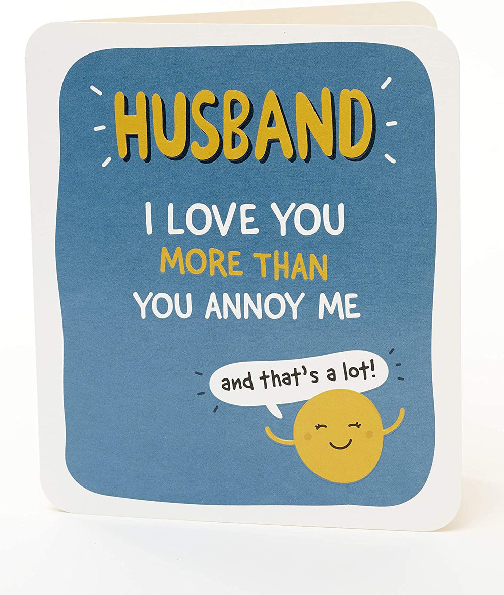 UK Greetings funny birthday card for husband, humorous greeting card with playful design and birthday message.