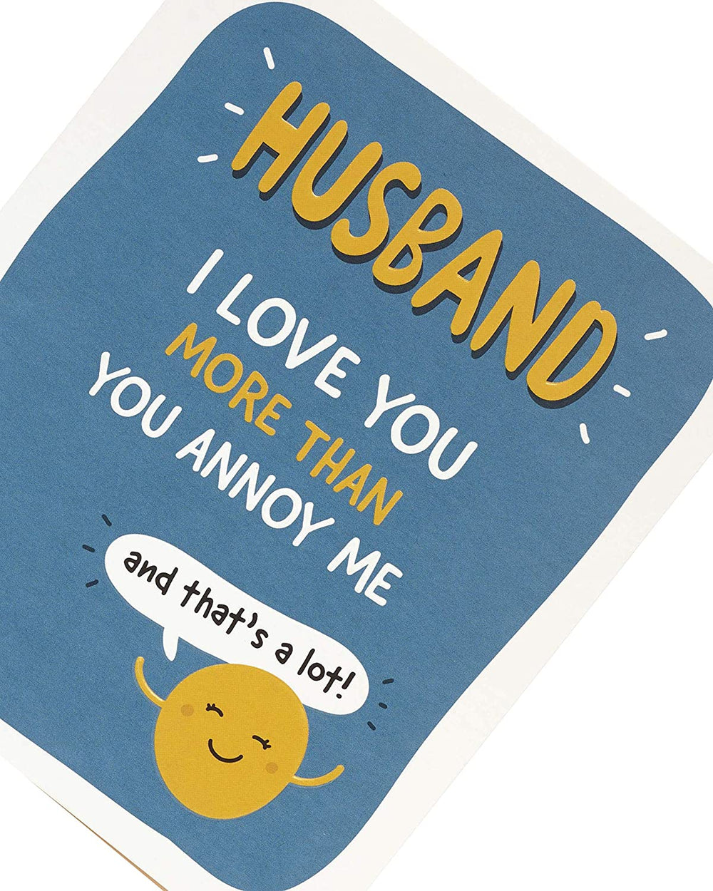 UK Greetings funny birthday card for husband, humorous greeting card featuring playful design and witty message for special occasions.