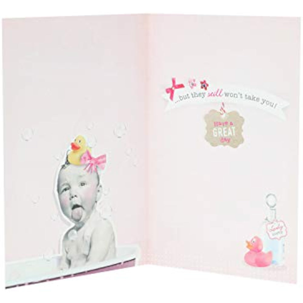 UK Greetings funny design sister birthday greeting card featuring colorful, playful artwork with humorous message for celebrating sisters.