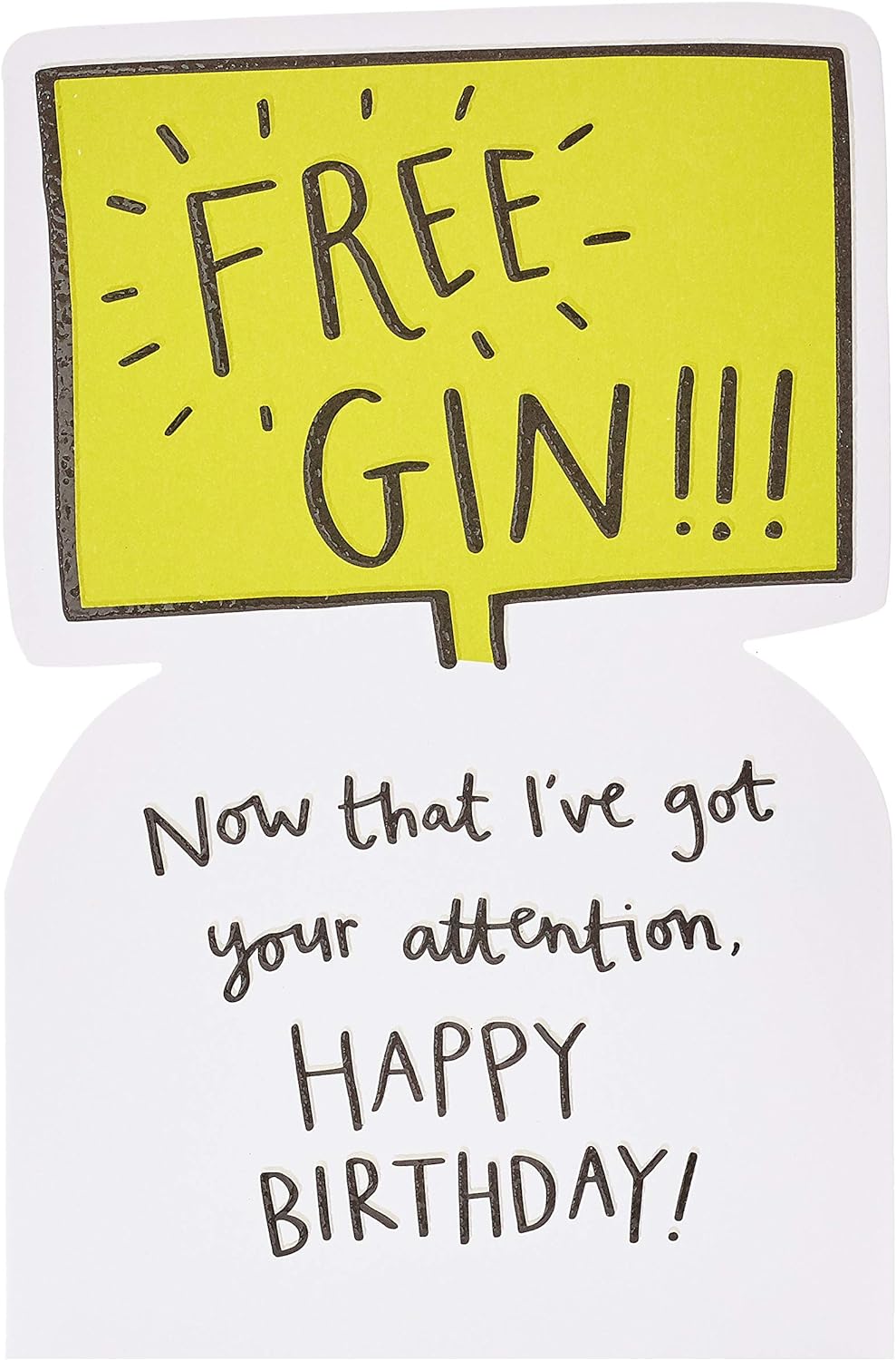 UK Greetings Funny Gin Birthday Card featuring humorous design, perfect for celebrating birthdays with a playful touch.
