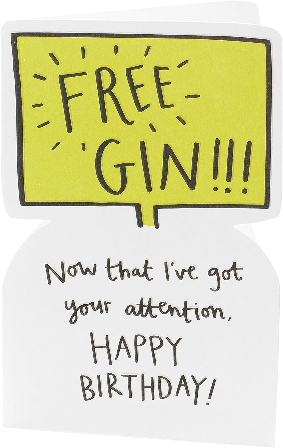 UK Greetings funny gin birthday card featuring humorous design, perfect for celebrating with a playful greeting card.