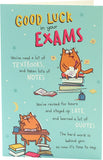 UK Greetings funny good luck in your exam greeting card with humorous design and cheerful message.