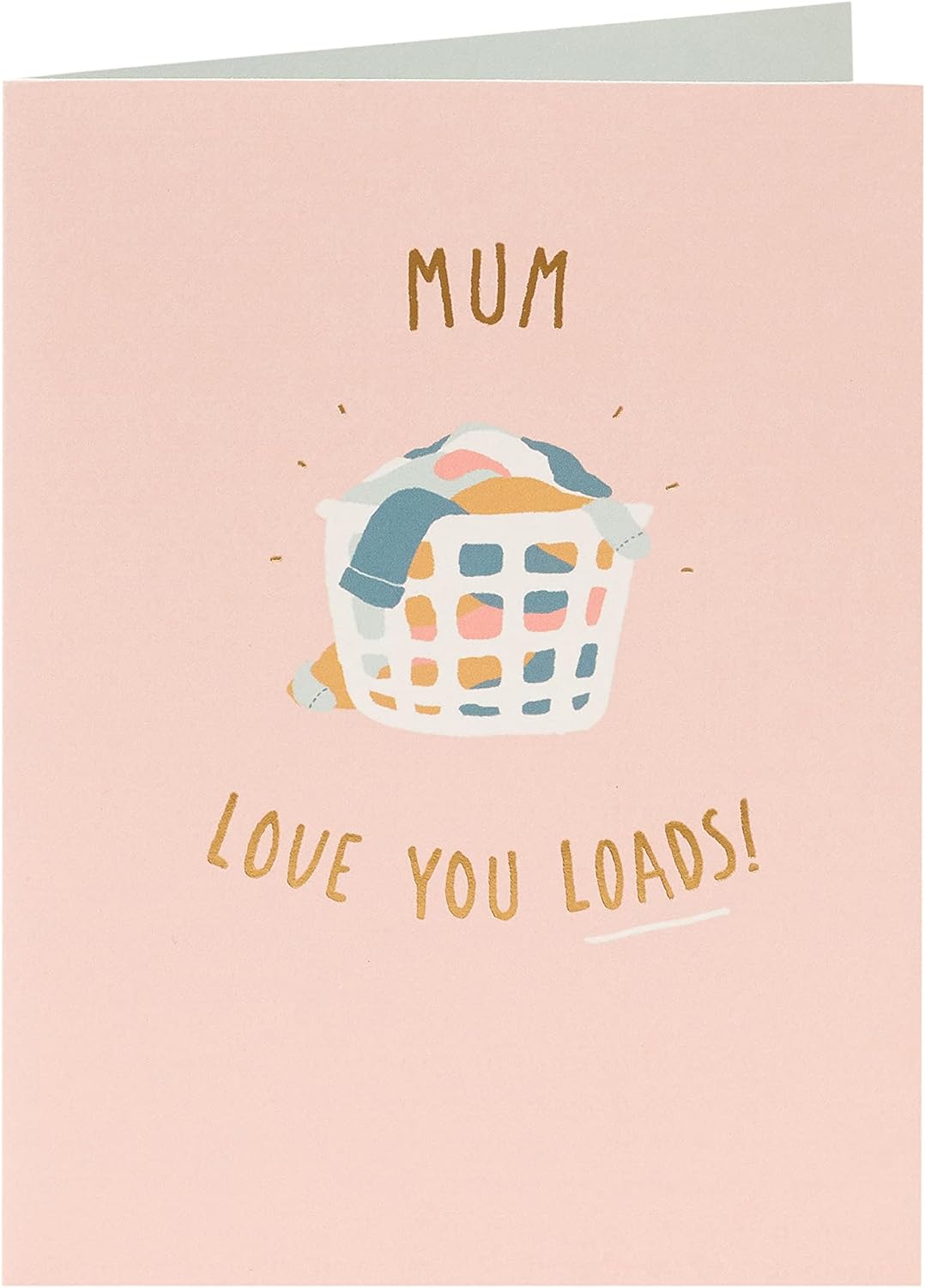 UK Greetings Funny Laundry Clothes in Basket Mother's Day Card featuring humorous laundry-themed design and colorful artwork.