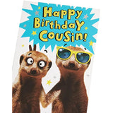 UK Greetings Funny Meerkat Cousin birthday card featuring a playful meerkat illustration for a cheerful greeting card design.